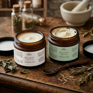 Desodorante natural de menta y árbol de té Biotika sin aluminio, cosmética natural Paraguay