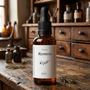 Aceite natural puro de romero Biotika frasco gotero, cosmética natural capilar Paraguay